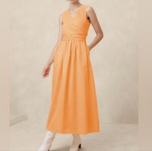 NWOT Voile Wrap Maxi Dress Apricot Sky